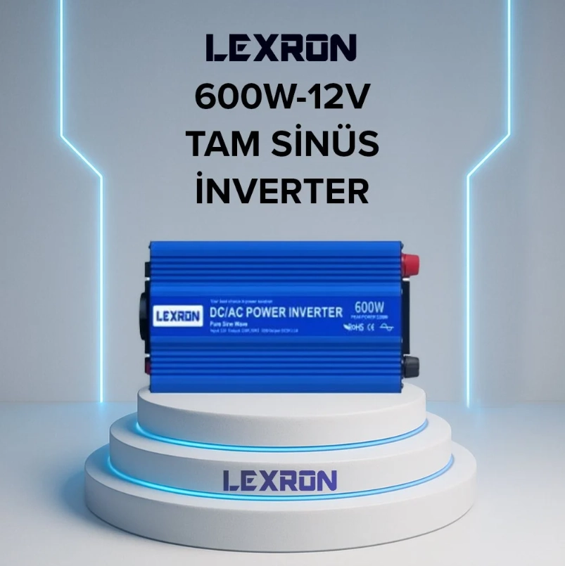 Lexron 600 watt 12 volt tam sinüs inverter