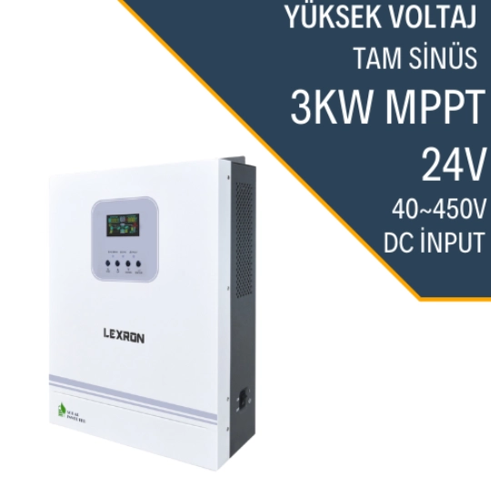 Lexron 3 Kw 24 Volt Mppt Akıllı İnverter Yüksek Voltaj