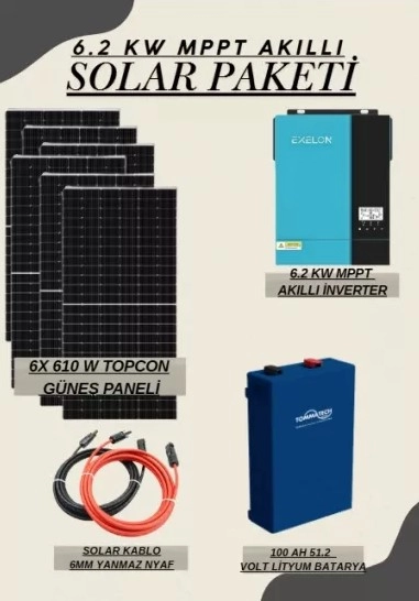 Bağ Evi Sistemi 6.2 Hazır Solar Paket