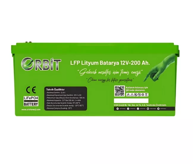 Orbit 200 Amper 12 Volt LiFePo4 Lityum Akü