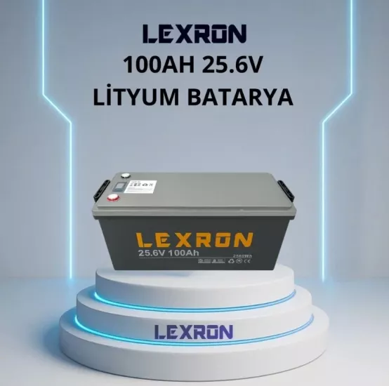 Lexron 100 Amper 25.6 Volt Lityum Akü