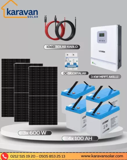 Karavansolar 3 Kw Hazır Solar Paket Kolay Kurulum (Maksimum)