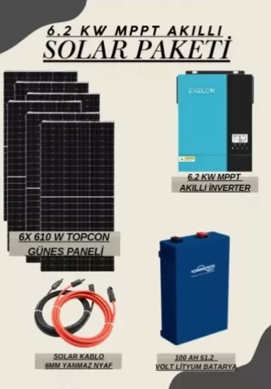 Bağ Evi Sistemi 6.2 Hazır Solar Paket